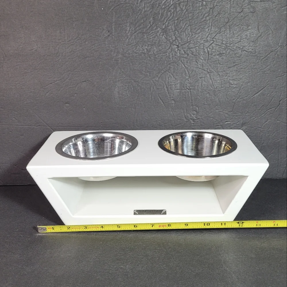 Pet Lounge Studios Angled Diner Double Bowl Feeder